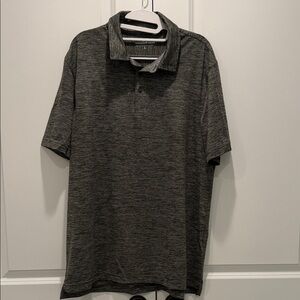 Vineyard Vines Men’s Performance Polo, Grey Space Dye Striped, Large